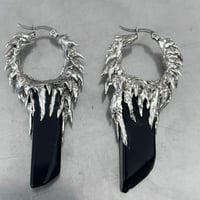 Image 1 of Obsidian Dragon scales earring pair