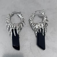 Image 2 of Obsidian Dragon scales earring pair