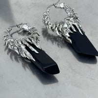 Image 3 of Obsidian Dragon scales earring pair