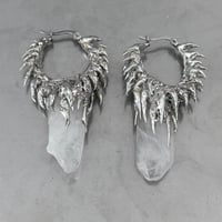 Image 3 of Quartz Dragon scales earring pair