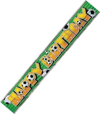 3D Soccer Party Birthday Foil Banner