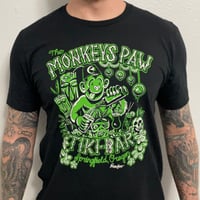 Image 1 of The Monkey’s Paw T-Shirt (Green and white ink on black tee)