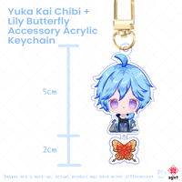 [PRE-ORDER] Yuka Kai Chibi +  Lily Butterfly  Accessory Acrylic  Keychain