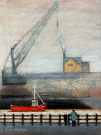 Image 2 of ‘Boars Head & Red Boat’ (Oil painting)