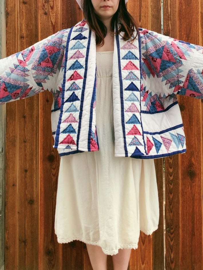 Image of Quilt Shawl Coat — Pineapple