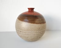 Image 1 of Round Spherical Stoneware Ceramic Vase