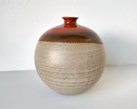 Image 2 of Round Spherical Stoneware Ceramic Vase