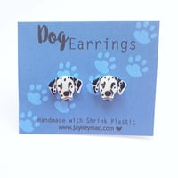 Dalmation dog earrings - Shrink Plastic dalmation earrings