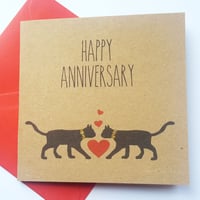 Image 1 of Black Cat Anniversary Card - Happy Anniversary