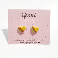 Image 4 of Heart Earrings - Shrink Plastic Heart earrings