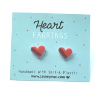 Image 3 of Heart Earrings - Shrink Plastic Heart earrings