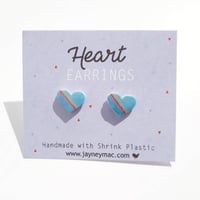 Image 5 of Heart Earrings - Shrink Plastic Heart earrings