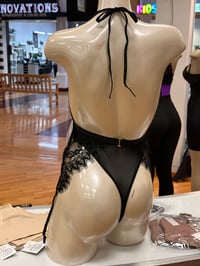 Image 3 of Black Lace Halter Teddy