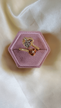 Image 2 of Butterfly and Rose St. Micheal Archangel Adjustable Rings