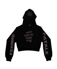 Image 1 of ANTI SOCIAL STAR GALAXY CROPPED HOODIE