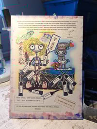 Image 1 of Crazy Alice In Wonderland & Rabbit 'Drink Me' Custom Wall Art, Ooak Custom-made 