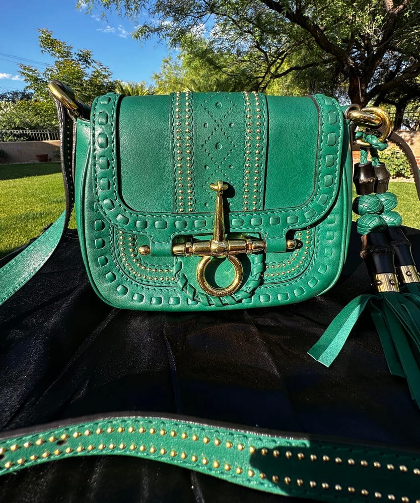 Image of Gucci Snaffle Bit Small Crossbody/Shoulder  Green Leather 