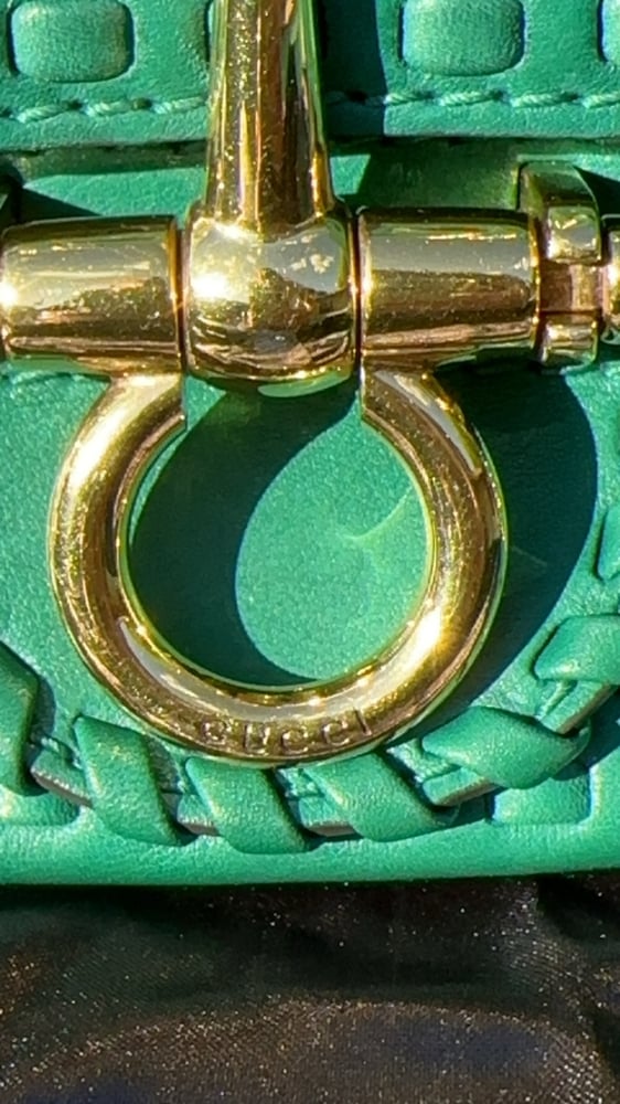 Image of Gucci Snaffle Bit Small Crossbody/Shoulder  Green Leather 