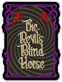 TDBH Purple Hypnotizing Wheel Logo with Red Horses Sticker