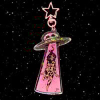 Image 1 of NEW! Cow babe abduction keychain