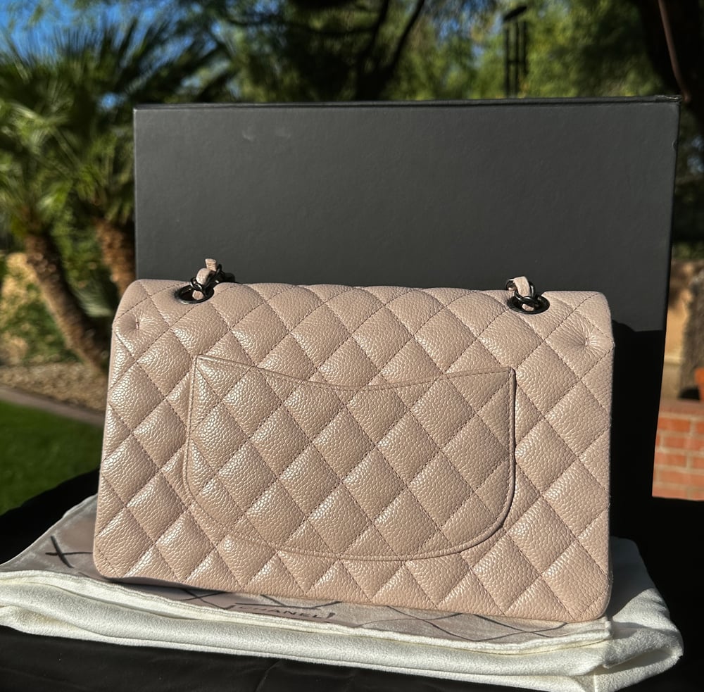 Image of Chanel Pale Pink Caviar Leather Medium Double Flap Bag