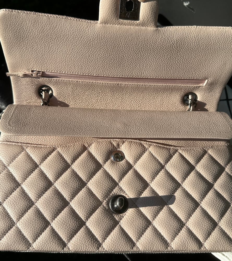 Image of Chanel Pale Pink Caviar Leather Medium Double Flap Bag
