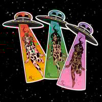 Image 2 of NEW!! Cow babe abduction sticker #1