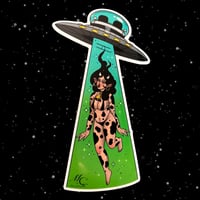 Image 1 of NEW!! Cow babe abduction sticker #2