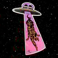 Image 1 of NEW!! Cow babe abduction sticker #3