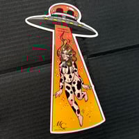 Image 3 of NEW!! Cow babe abduction sticker #1