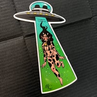 Image 3 of NEW!! Cow babe abduction sticker #2