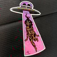 Image 3 of NEW!! Cow babe abduction sticker #3