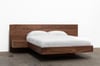 FLOATING BED WITH SOFT CLOSE DRAWERS IN AMERICAN WALNUT