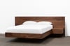 FLOATING BED WITH SOFT CLOSE DRAWERS IN AMERICAN WALNUT