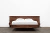 FLOATING BED WITH SOFT CLOSE DRAWERS IN AMERICAN WALNUT