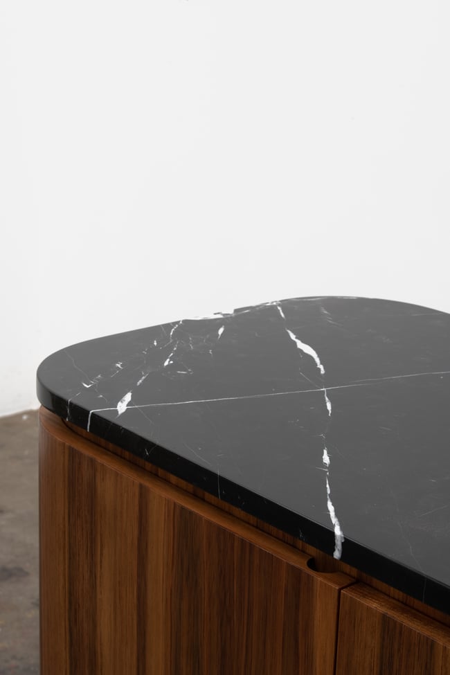 JEWELL SIDEBOARD IN TASMANIAN BLACKWOOD AND NERO MARBLE