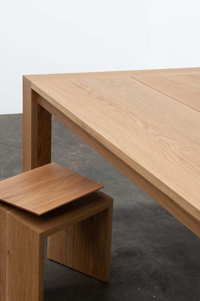 CLIPPED WING 450MM STOOL/SIDE TABLE IN AMERICAN OAK