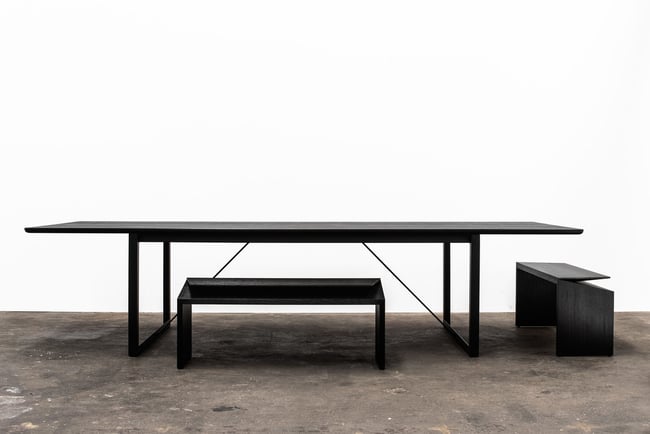 CLIPPED WING BENCHES IN TORCHED TASMANIAN OAK