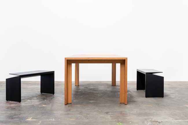 CLIPPED WING BENCHES IN TORCHED TASMANIAN OAK