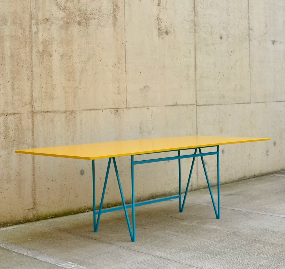 Image of Ex-Display Large Colour Play Dining Table in Yellow