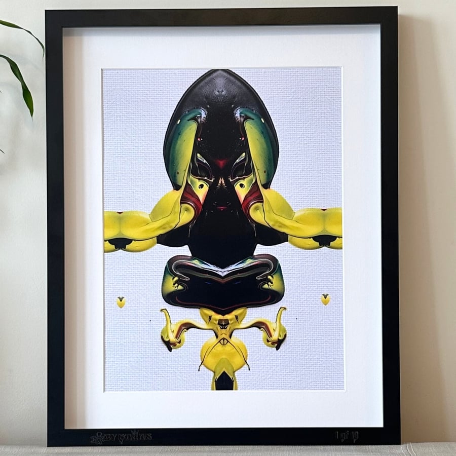 Image of Limited Run Design By Strats A3 Art Print with laser engraved frame #001