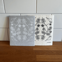 Image 1 of Dish cloth Blåmes white & grey