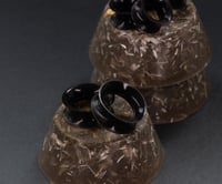Image 2 of Black Silicone Tunnels - Gloss Black - Stretched Ears 