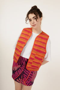 Image 1 of GILET CANDY GIAMAICA ARANCIO + ANEMONE PRUGNA €199 - 50%