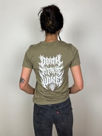 Image 3 of Women's Brutal BoG Logo + Death To False Wine T-Shirt