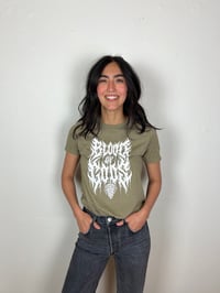 Image 1 of Women's Brutal BoG Logo + Death To False Wine T-Shirt