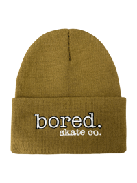 bored. spell out beanie - desert khaki