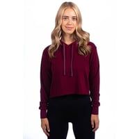 Image 5 of BoG Women's Laguna Sueded Raw Edge Crop Hoodie