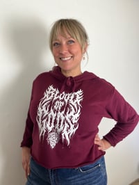 Image 1 of BoG Women's Laguna Sueded Raw Edge Crop Hoodie