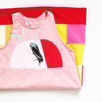 Image 2 of cicada adult xs extra small patchwork courtneycourtney racerback tank sleeveless dress